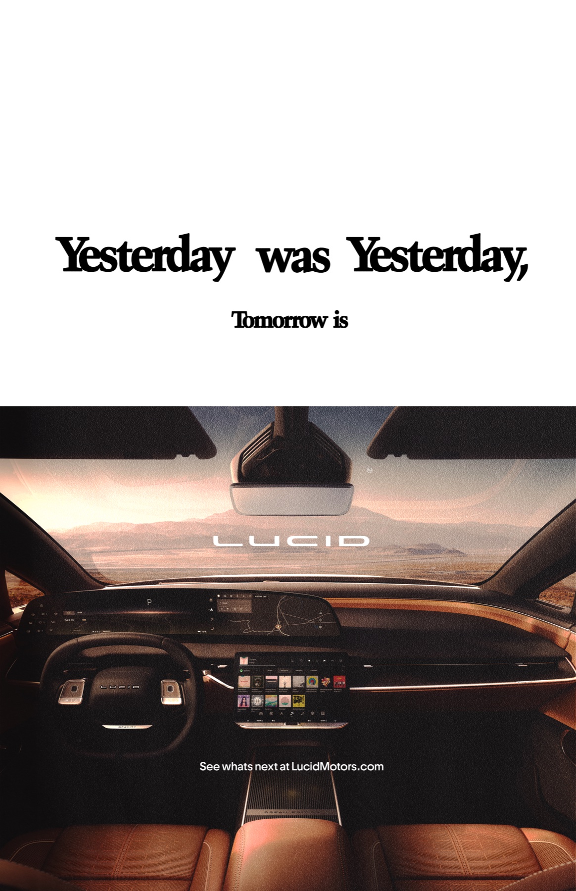 Lucid Motors print ad, alternate