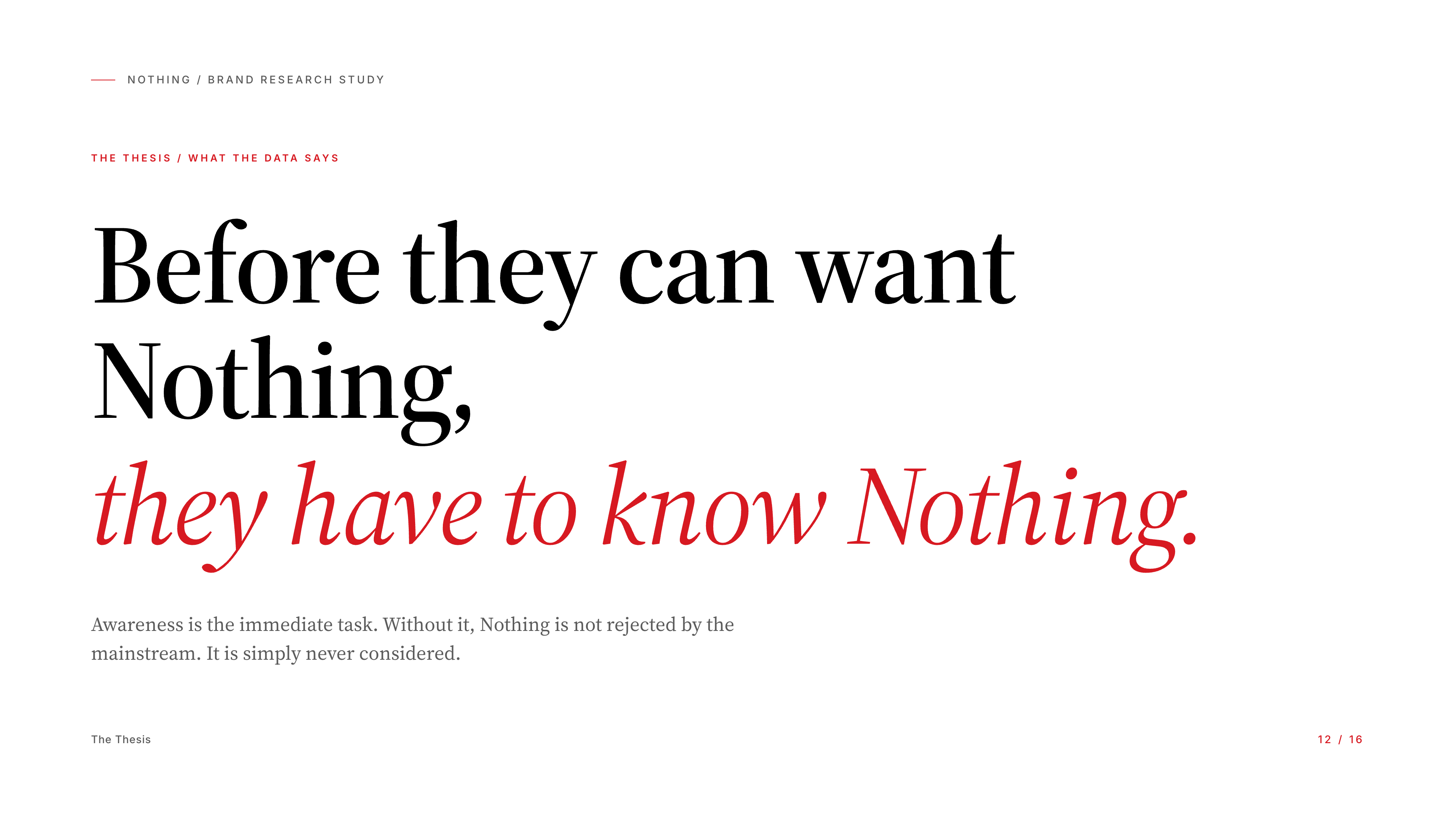 Nothing research deck, thesis slide