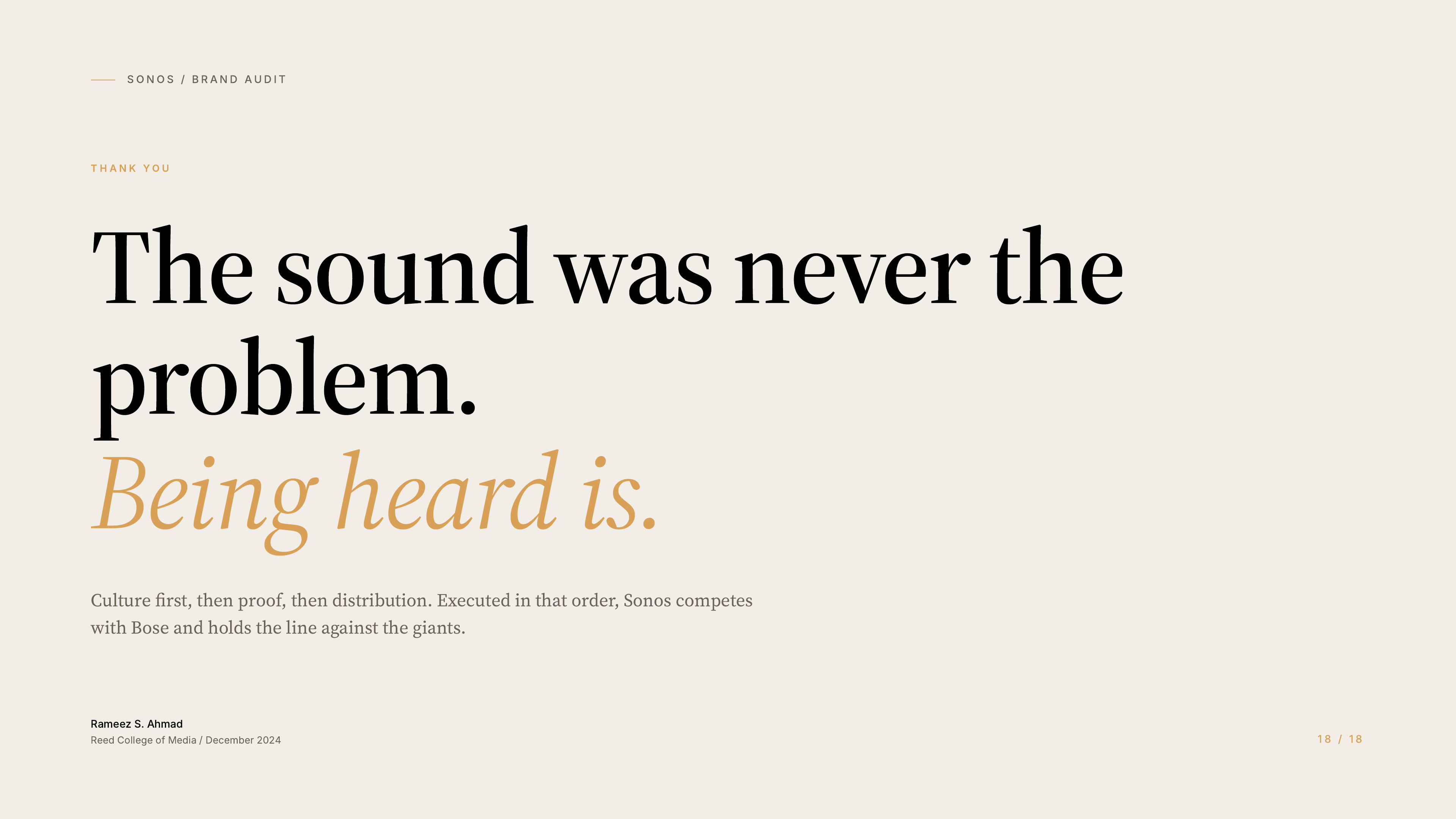 Sonos audit deck, closing slide